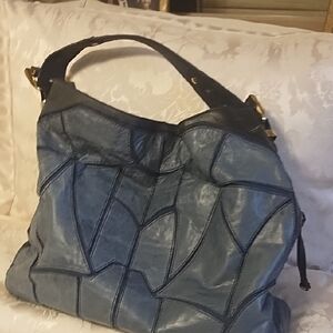 Steve Madden Patchwork Blue Hobo Bag